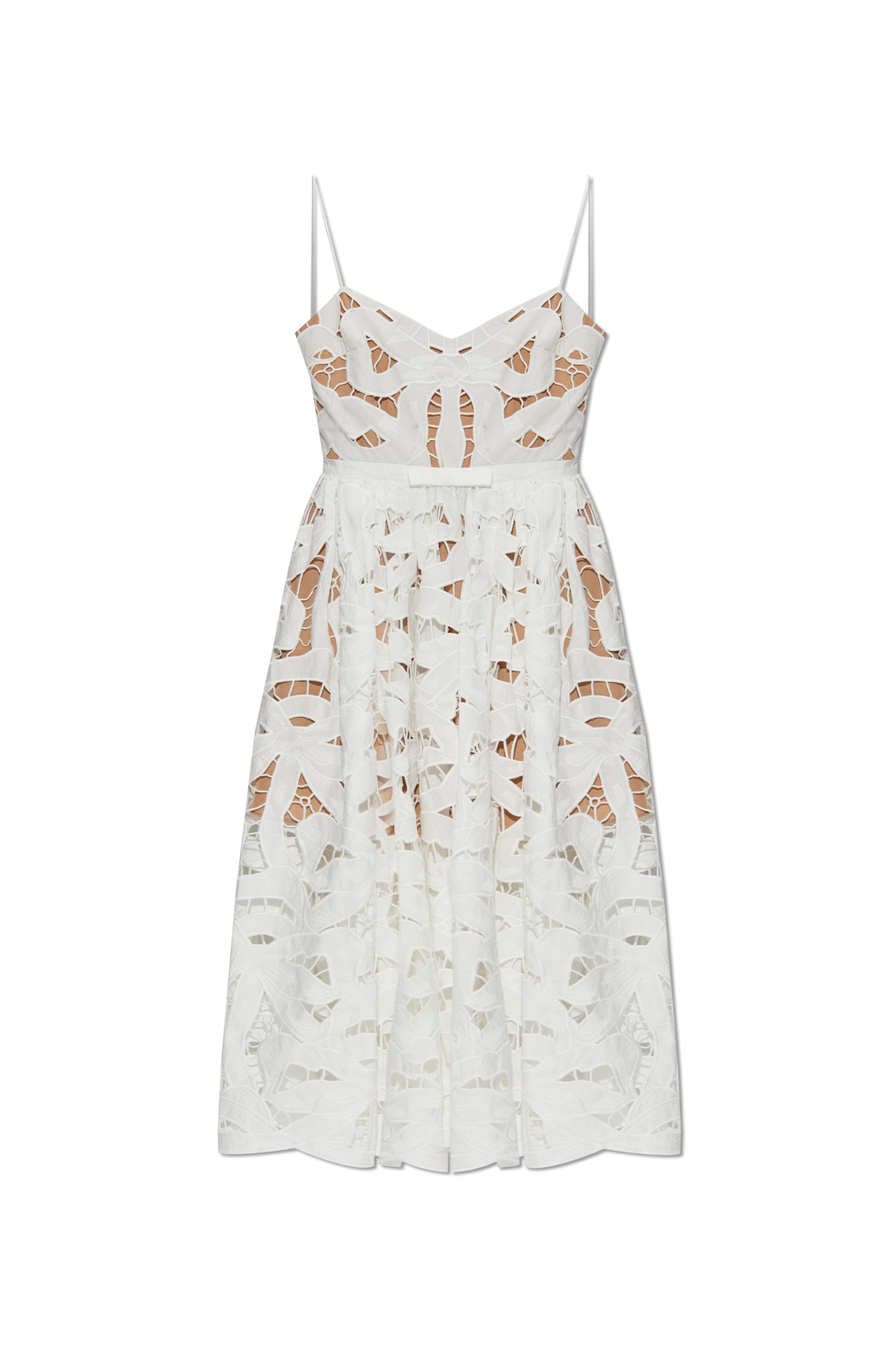 ワンピース SELF-PORTRAIT Woman Dress White SS25CK009SW WHITE White Knit Ruffle Mini Dress – self-portrait-US